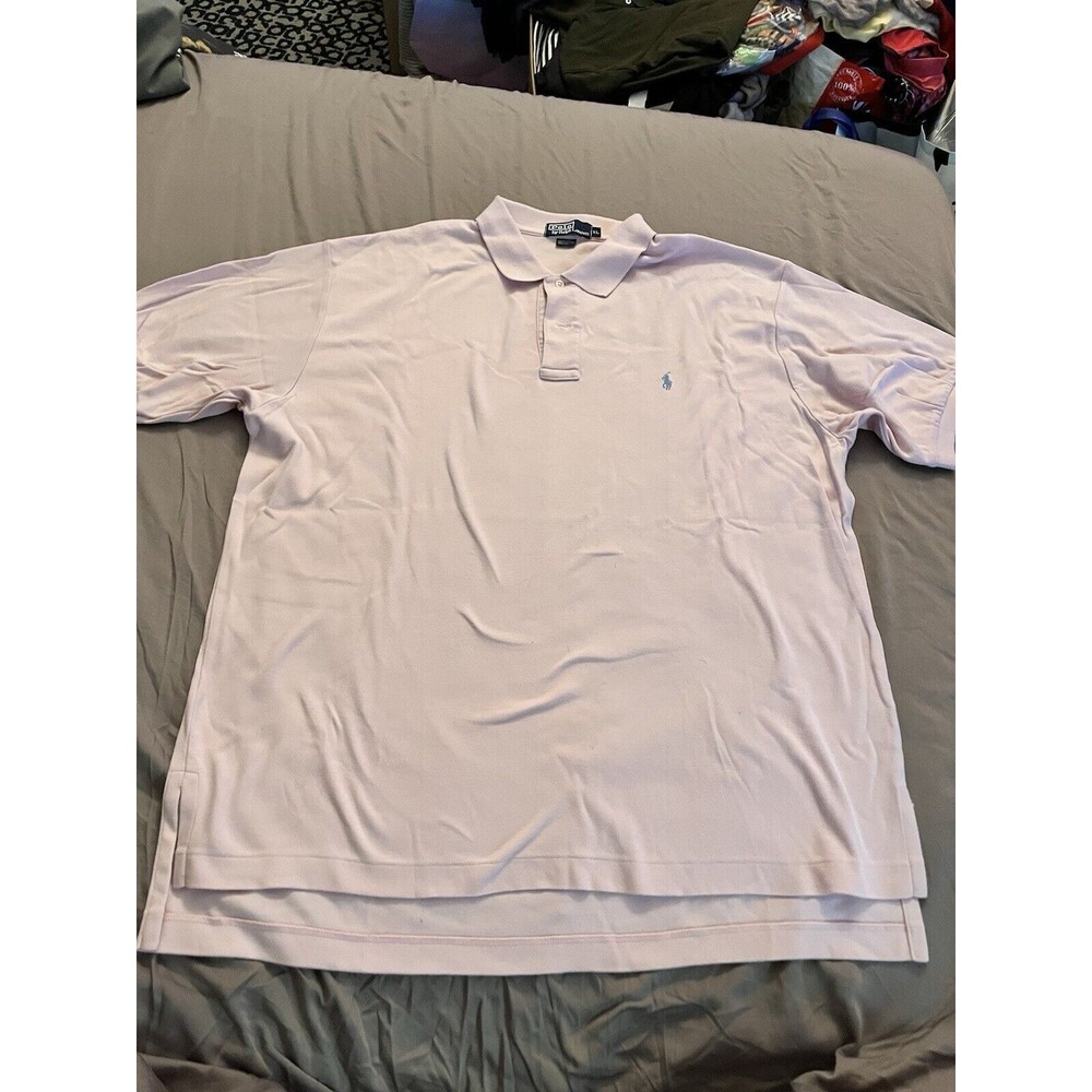 Polo Ralph Lauren Men’s Short Sleeve Polo Shirt Pink With Blue Pony Size XL